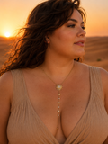 Collier SELENA | Collier soleil et étoiles en acier inoxydable doré