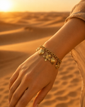 Bracelet MARGUERITE | Bracelet fleuri en acier inoxydable doré