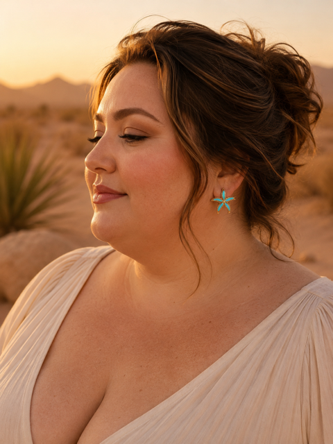 Boucles d’oreilles NAÉLIA turquoise | Éclat marin et élégance solaire