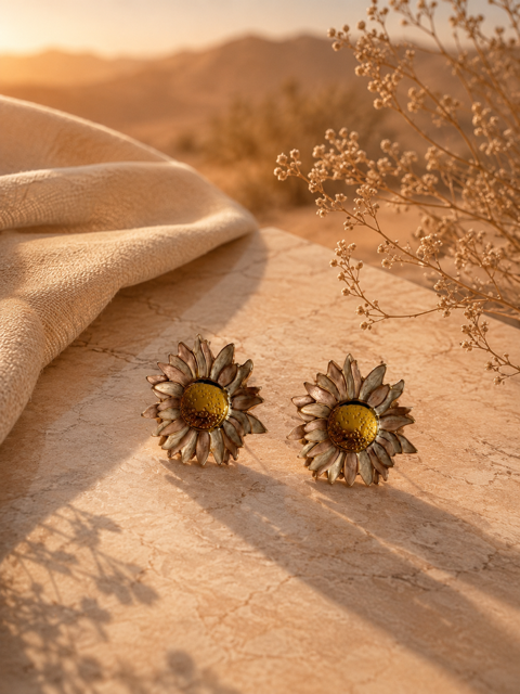 Boucles d’oreilles SOLINA beige | Éclat solaire et élégance bohème