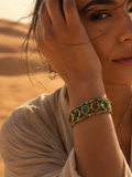 Bracelet ZITA | Bracelet en pin africain & acier inoxydable doré