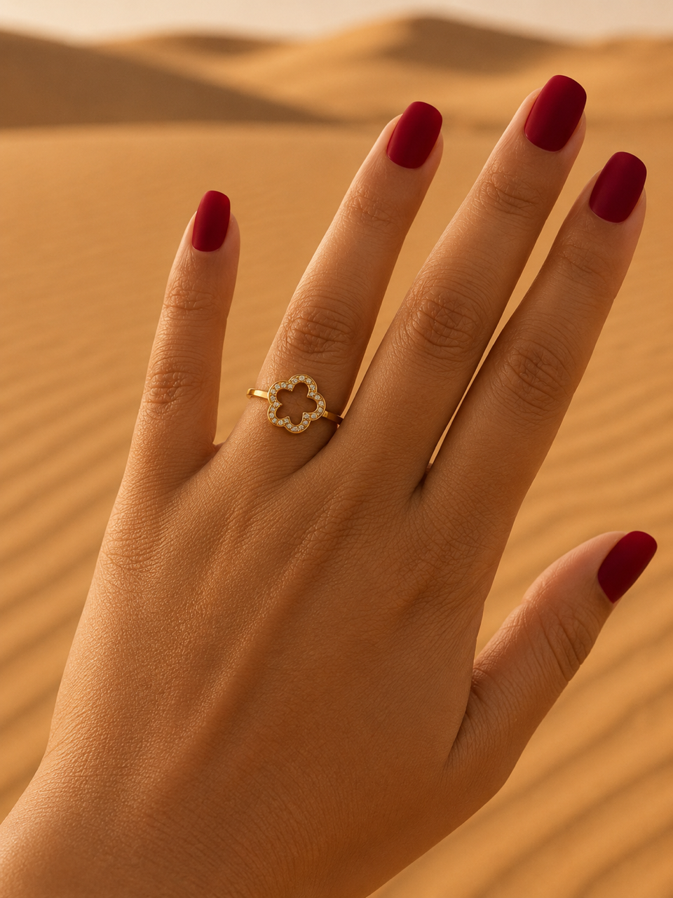 Bague SHAHRAZAD | Bague fleur dorée en acier inoxydable