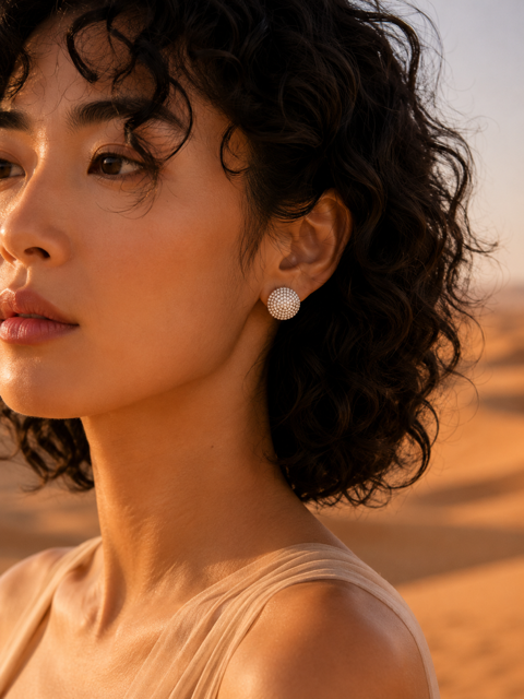 Boucles d'oreilles KENZA Argentées | Boucles d'oreilles puces en acier inoxydable argenté et zirconiums