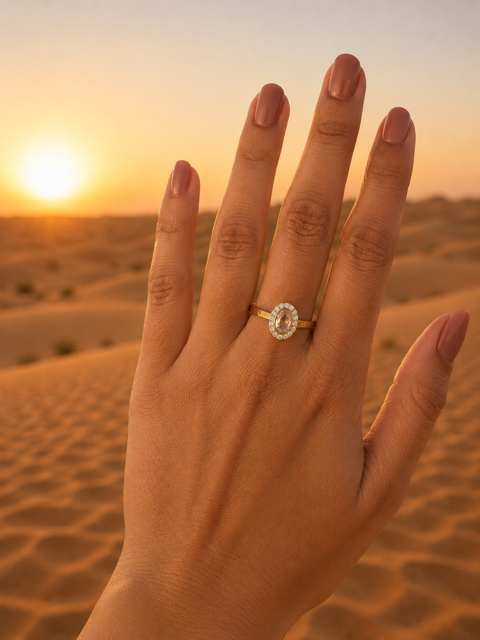 Bague « OUARDA » | Bague ovale ajustable dorée en acier inoxydable