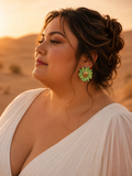 Boucles d’oreilles SOLINA vertes | Éclat floral et élégance solaire