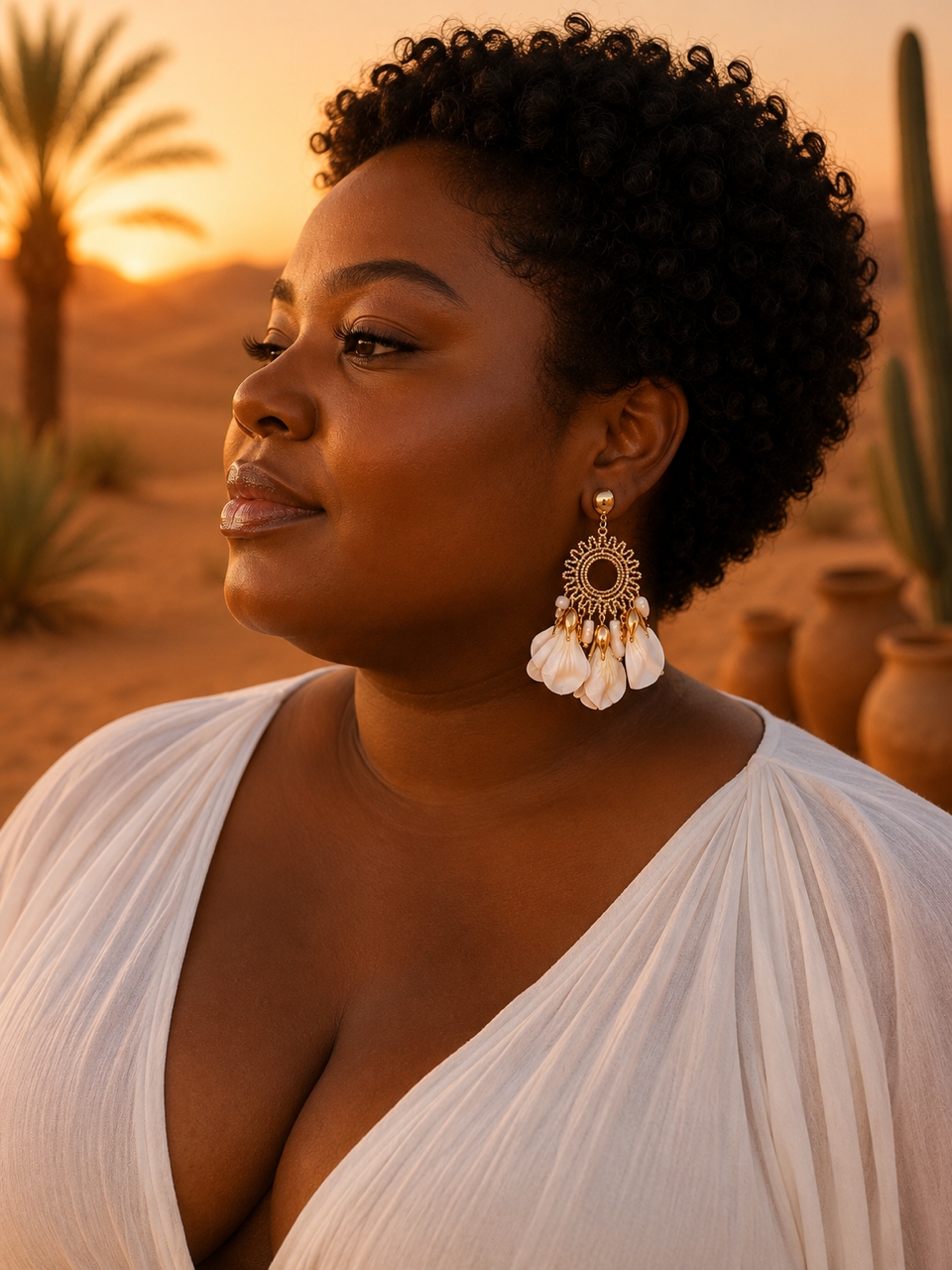 Boucles d’oreilles CALYRA dorées | Élégance bohème et fleurs