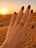 Bague « HELENA » | Bague cœur vert ajustable en acier inoxydable