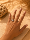Bague CYRA Argentée | Bague ajustable en acier inoxydable argenté & cristal