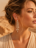 Boucles d'oreilles CHIARA | Boucles pendantes en acier inoxydable & zirconiums