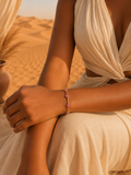 Bracelet ALMA Rose | Bracelet trèfles roses en acier inoxydable doré