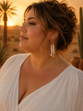 Boucles d’oreilles ODYSSEE nude | Élégance marine et bohème solaire