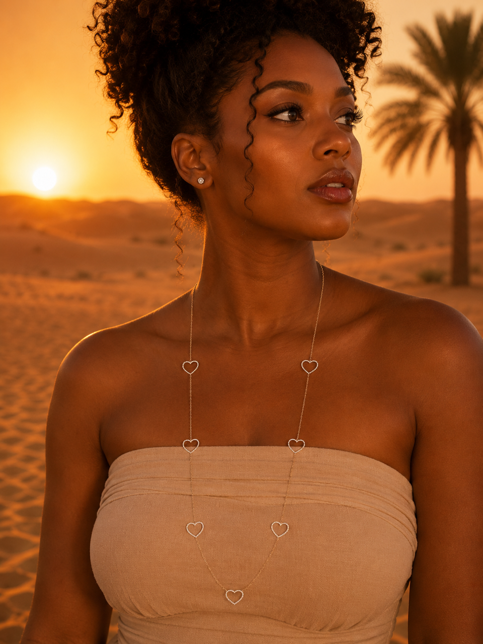 Collier « ÉMILIE » | Collier cœurs délicats en acier inoxydable doré
