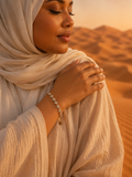 Bracelet « SALMA Blanc » | Bracelet trèfle blanc en acier inoxydable doré