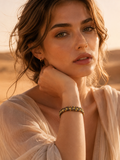 Bracelet MAYRA | Bracelet œil de tigre & acier inoxydable doré