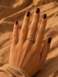 Bague “RISLANE” | Bague dorée scintillante en acier inoxydable