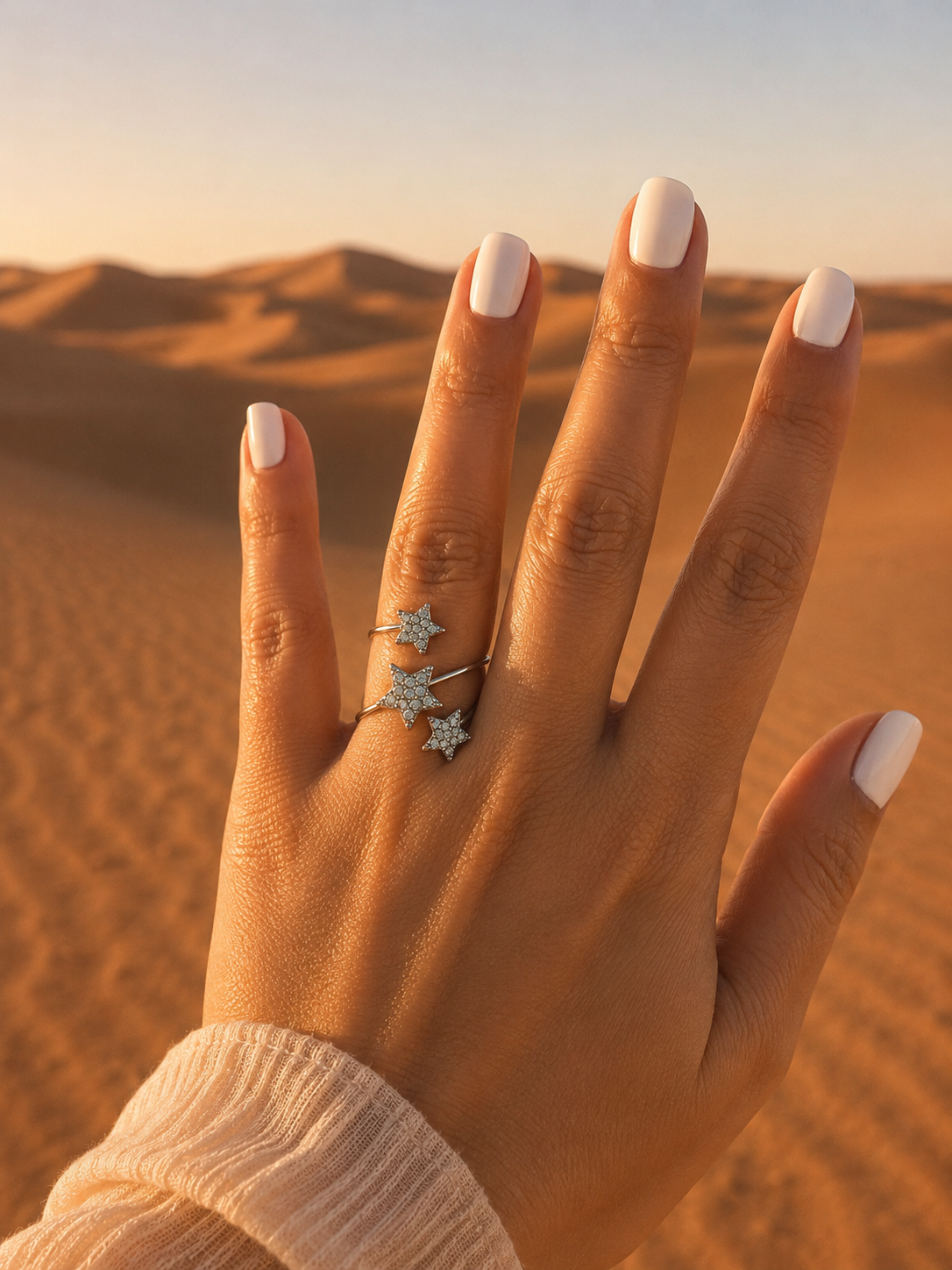 Bague “SAFIA Argentée” | Bague étoiles scintillantes en acier inoxydable