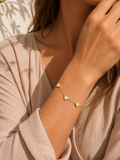 Bracelet Ligne de Cœur | Bracelet cœur acier inoxydable doré