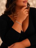 Bracelet Sanaa argenté Éclat Royal | Bracelet fleurs scintillantes