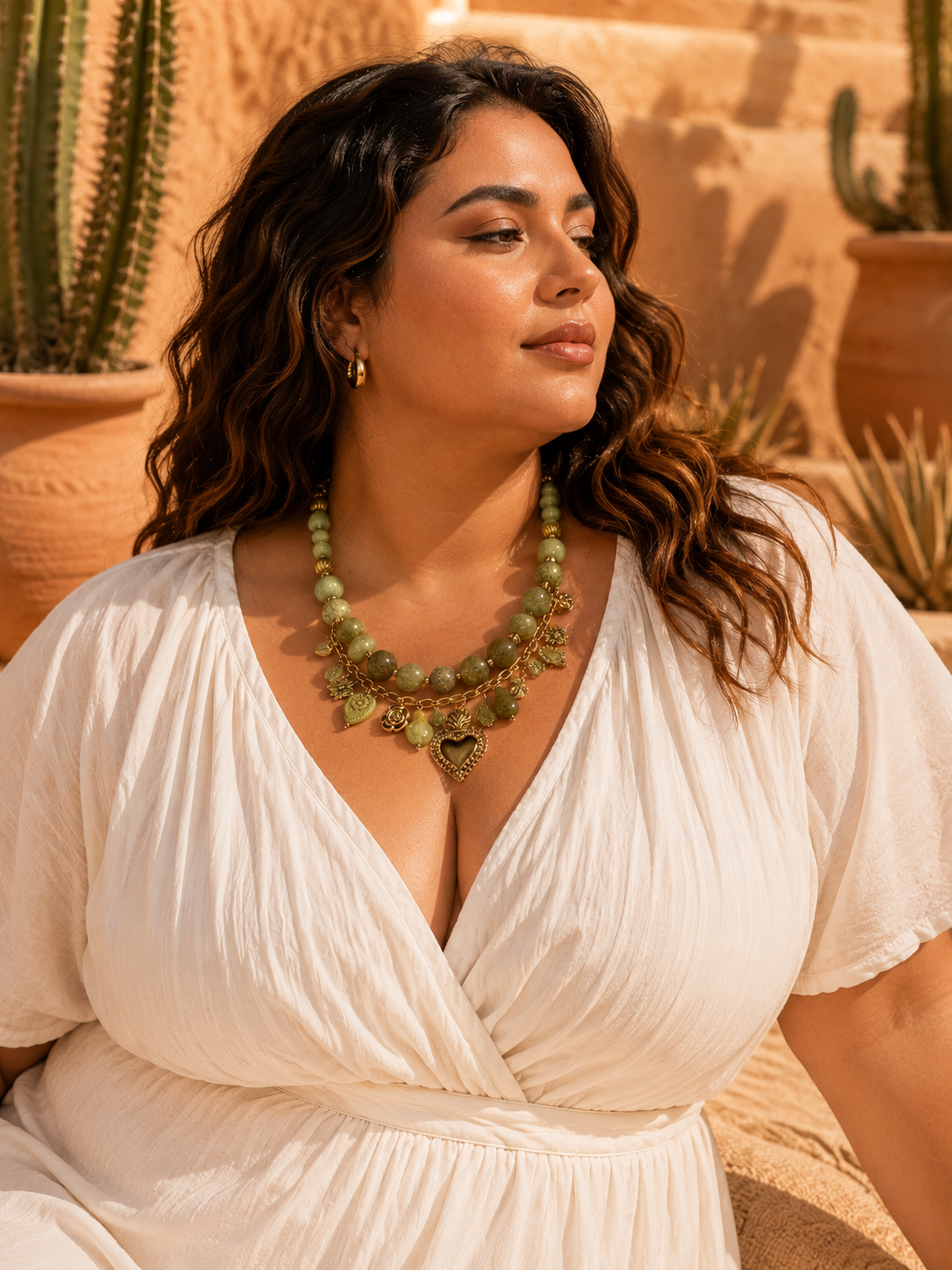 Collier Sahïra | Collier bohème chic en acier inoxydable doré