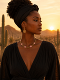 Collier nacré doré Élina Rose | Collier élégant en acier inoxydable waterproof