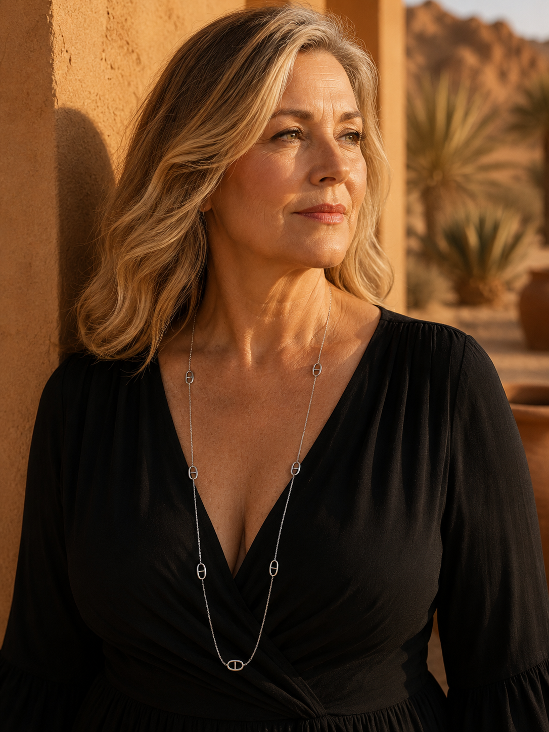 Collier argenté Noémie | Collier long élégant en acier inoxydable