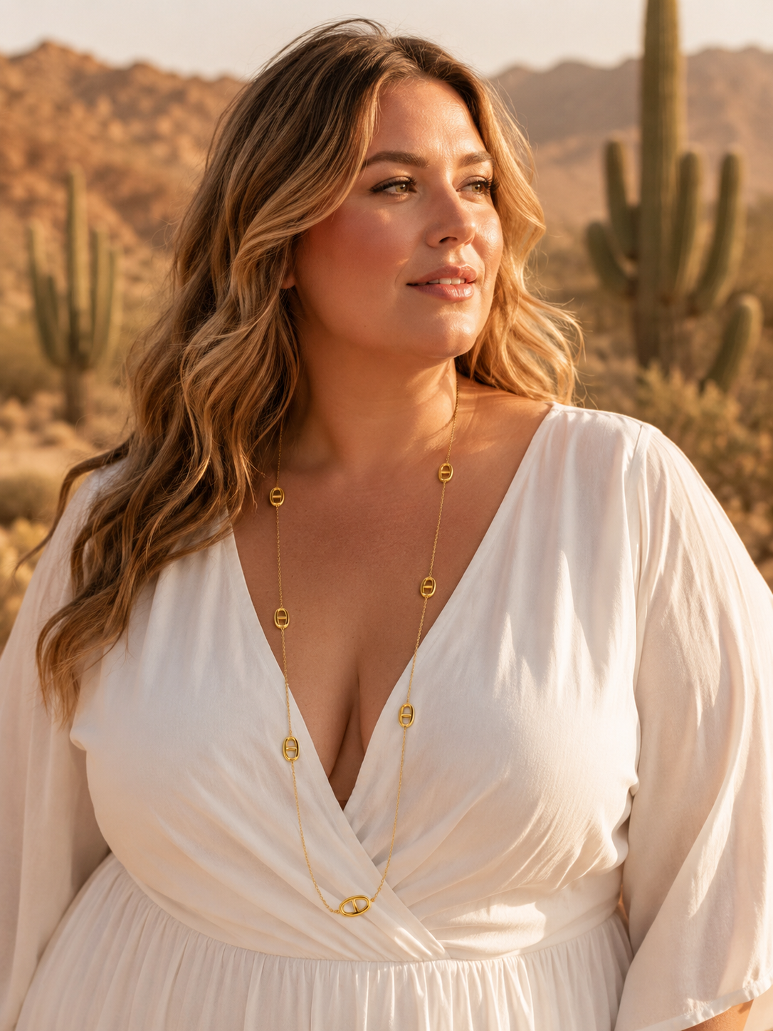 Collier doré Noémie | Collier long élégant en acier inoxydable