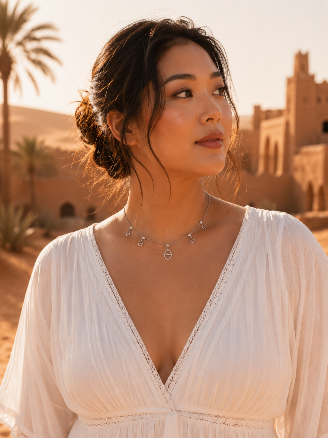 Collier argenté AELYRA | Collier élégant multi-pendants en acier inoxydable