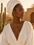 Collier doré NOURA | Collier élégant à maillons et détails cœur en acier inoxydable