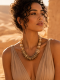 Collier TANYA | Collier bohème chic nude et doré en acier inoxydable