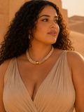 Collier ZORÉA Nude | collier bohème chic nude et doré en acier inoxydable