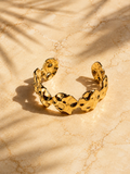 Jonc doré YELIZ | Bracelet martelé chic et bohème