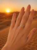 Bague MÉLANIE | Bague Maillons Entrelacés en Acier Inoxydable Doré