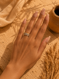 Bague NEFERTITI | Bague dorée en acier inoxydable & zirconiums