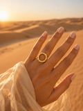 Bague NADÈGE | Bague ronde ajourée en acier inoxydable doré