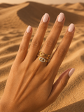 Bague LAURENCE | Bague maille marine ajustable en acier inoxydable doré