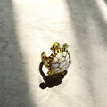 Bague tortue blanche dorée | Bijou chic & solaire en acier inoxydable
