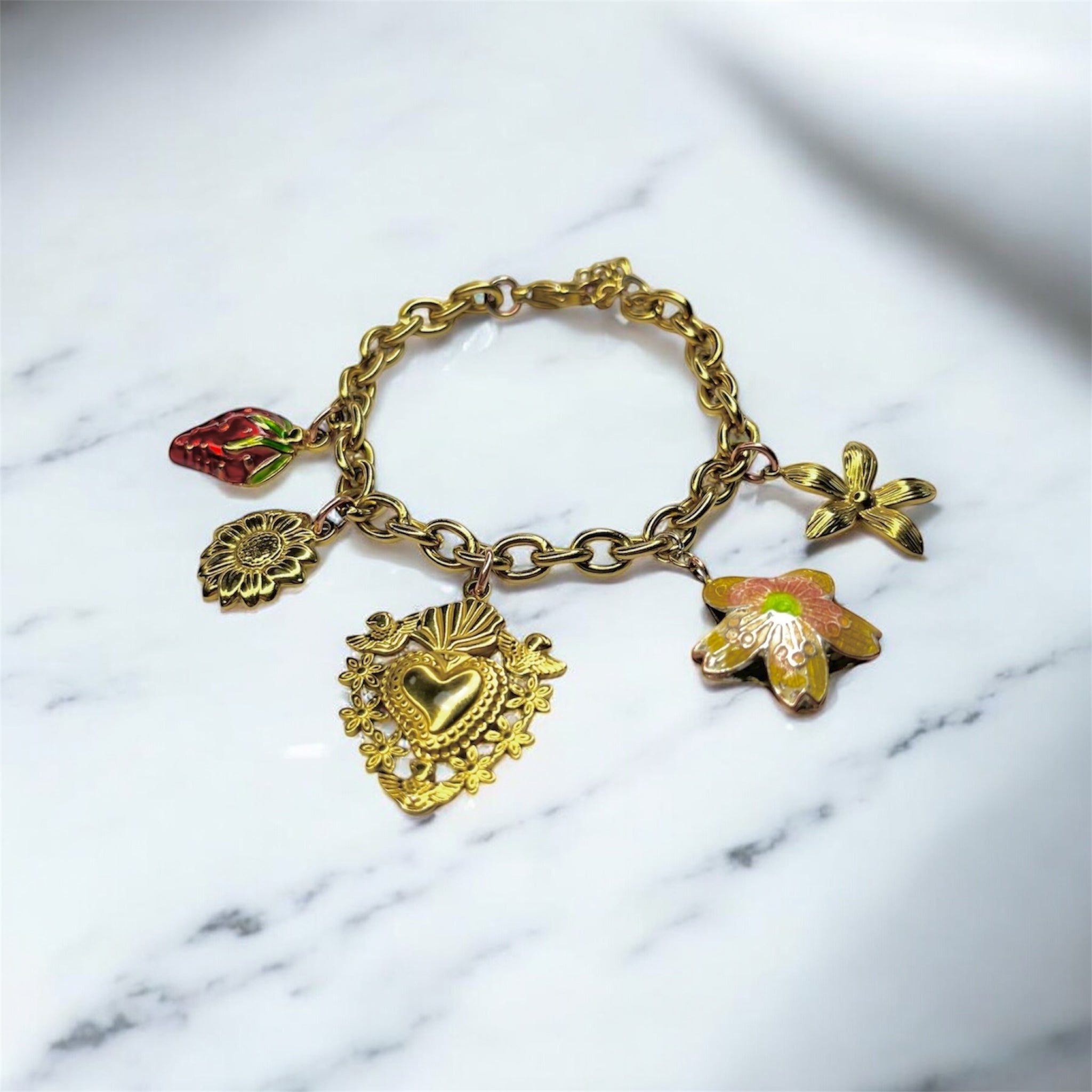 Bracelet doré “Jardin d’Aurore” | Bijou femme en acier inoxydable