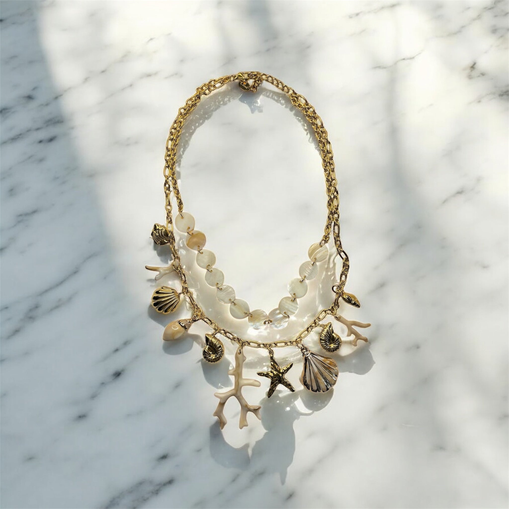 Collier coquillage femme doré “Odyssée” | Bijou acier inoxydable