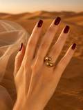 Bague “MARTINE” | Bague ouverte dorée en acier inoxydable